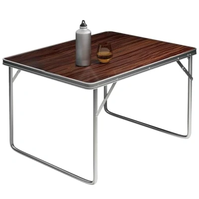 Abbildung von Casaria Campingtisch (1 St), mit Tragegriff 80x60x70cm Klapptisch Holzoptik klappbar Campingmöbel