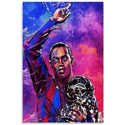 Abbildung von LBMED Leinwand Malerei Bild Klassisches Ronaldinho Poster für Familiendekor Wandkunst Bilder Und Drucke 15.7&quot;x23.6&quot;(40x60cm) Kein Rahmen