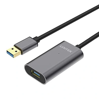 Abbildung von UNITEK USB 3.1 Gen 1 Kabel mit Verstärker/USB Repeater Signalverstärker/USB A Stecker auf Buchse/ 5 Gbps/Plug&amp;Play, Hot Swap/Aktiv Extension für Monitor, WLAN, Router, Schwarz