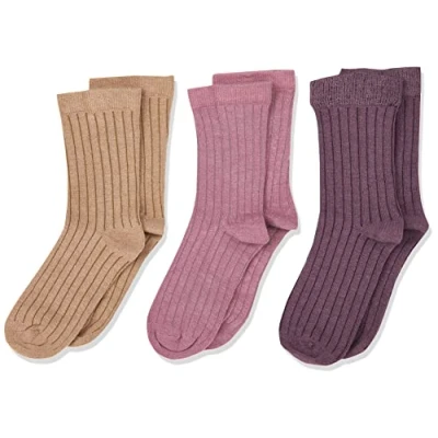 Abbildung von MINYMO Unisex Kinder Wool Rib 3 pack Wolle Socken, Orchid Haze, 27 30 EU