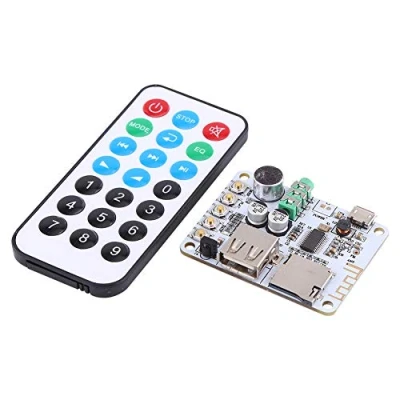 Abbildung von Neuer Bluetooth Audio Receiver, Mikrofon, USB, TF, FM, MP3 Decoder, 4 Modi, Karte Verstärker, Player für MP3, WMA WAV, FLAC (Bluetooth Receiver Board + Remote Control)