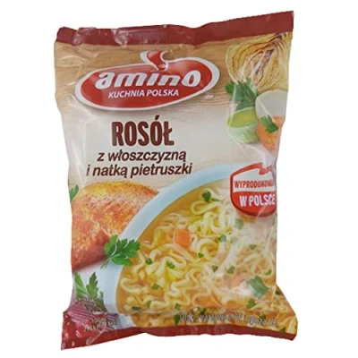 Abbildung von rumarkt Amino Polnische Instant Nudelsuppe mit Hühnerfleischgeschmack 22er Pack (22 x59g)