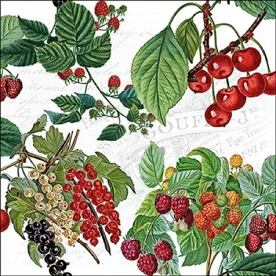 Abbildung von Ambiente Servietten 33 x cm Fresh Fruits Garten Früchte Sommer Serviettentechnik Decoupage