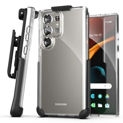 Abbildung von Encased Holster für Samsung Galaxy S24 Ultra Hülle mit Gürtelclip (Clear) (S24 Ultra)