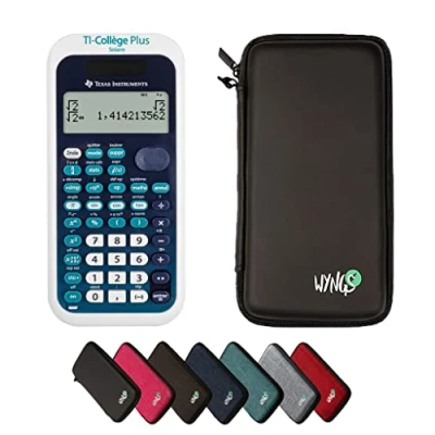 Abbildung von Calcuso Spar Pack: TI Collége Plus Solar wissenschaftlicher Taschenrechner + Schutzhülle WYNGS schwarz erweiterte Garantie von