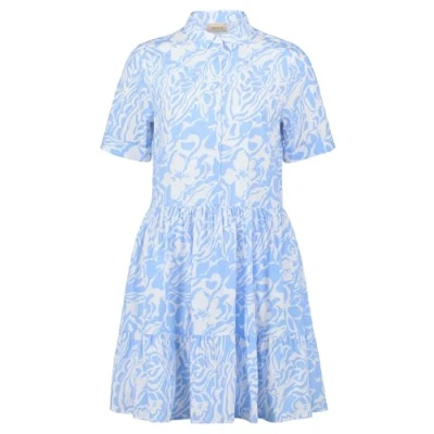 Abbildung von Cartoon MIT Taschen Blusenkleid, Damen, Größe: 34, Weiß blau