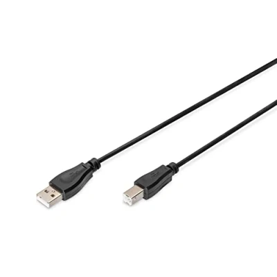 Abbildung von DIGITUS USB 2.0 Anschlusskabel 3.0 m A (St) zu B 480 Mbit/s Verbindungskabel, Kompatibel Schwarz