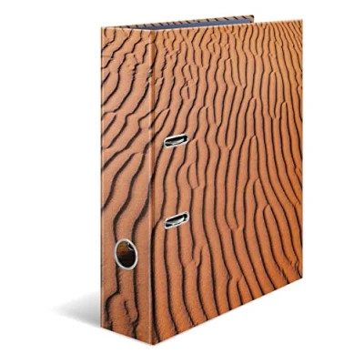 Abbildung von HERMA 19651 Ordner A4 Natur Sand, 5 Stück, 7 cm breit, Motiv Aktenordner aus Pappe mit Innendruck für Schule &amp; Büro, stabiles Kinder Ringordner Set Karton Jungen Mädchen