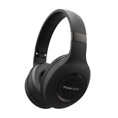 Abbildung von PowerLocus Bluetooth Kopfhörer Over Ear, Kabellose Faltbarer mit Mikrofon, Hi Fi Stereo tiefer Bass,weicher Ohrenschützer kabelloses &amp; kabelgebundenes Headset für Handy,Tablet,PC (Schwarz)