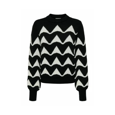 Abbildung von JDY Kopie Hochgeschlossen VOLUMINÖSE ÄRMEL Strickpullover, Damen, Größe: Small, Schwarz