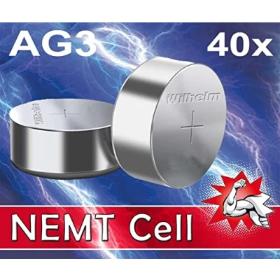 Abbildung von 40 X Wilhelm AG3 LR41 L736 192 392 GP92A Qualitätsbatterien 1,5 V Alkaline