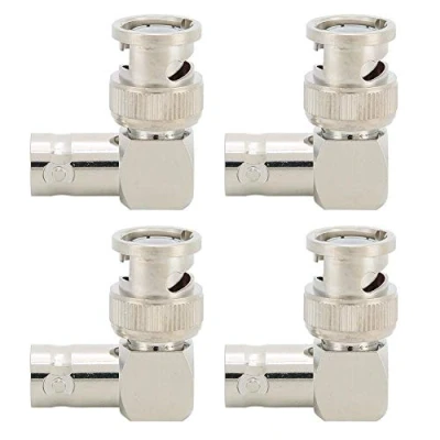 Abbildung von Messing BNC Stecker auf Buchse Winkelstecker mit 50 Ohm Impedanz (4 Stück)