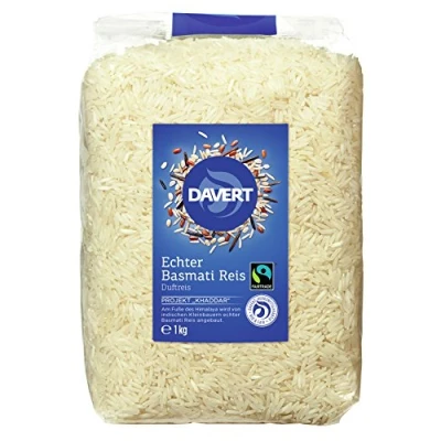 Abbildung von Davert Echter Basmati Reis weiß, 1er Pack (1 x 1 kg) Bio