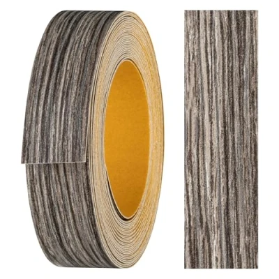 Abbildung von haggiy Melaminkanten Band selbstklebend 18mm x 5m I Kantenband Möbelkantenband Sicherer Halt ohne Bügeln Kantenumleimer Furnier für Regalbretter/Holzplatten (Eiche Figaro)