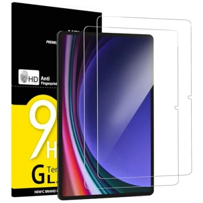 Abbildung von NEW&#039;C 2 Stück, Schutzfolie für Samsung Galaxy Tab S9 / FE 11 Zoll, Frei von Kratzern, 9H Härte, HD Displayschutzfolie, 0.33mm Ultra klar, Ultrabeständig