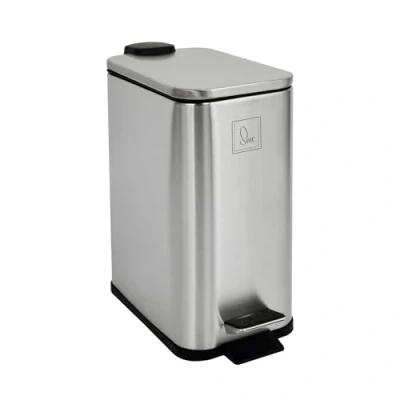 Abbildung von SVITA Mülleimer ST5, Treteimer, Softclose Funktion, 5L, Edelstahl, Silber