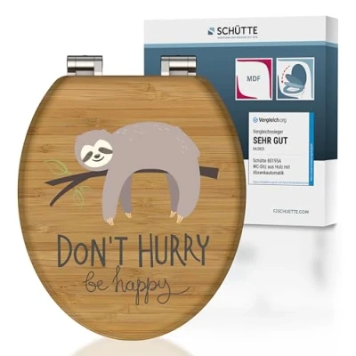 Abbildung von Schütte WC Sitz &quot;Don`t Hurry&quot;, Absenkautomatik, Holzkern, Motivdruck, MDF