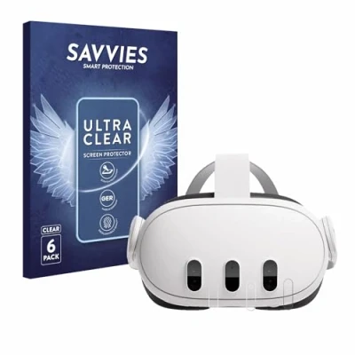 Abbildung von Savvies 6 Stück Schutzfolie für Meta Quest 3 Displayschutz Folie Ultra Transparent