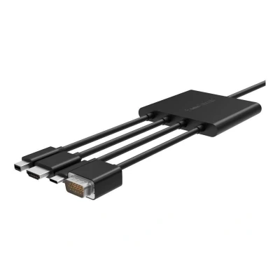 Abbildung von Belkin Digitaler Multiport/VGA/HDMI AV Adapter (Mini DisplayPort, USB C, unterstützt 4K Ultra HD und Audio), B2B166, Schwarz