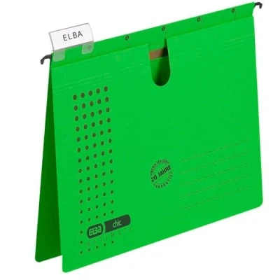 Abbildung von ELBA Hängehefter chic für A4, aus Karton, grün, 5er Pack
