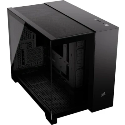 Abbildung von CORSAIR iCUE Link 2500X RGB gehärtetes Glas mATX Mid Tower Dual Chamber PC Gehäuse 2X RX120 Lüfter im Lieferumfang enthalten Breite Kühlflexibilität Reverse Connection Motherboard