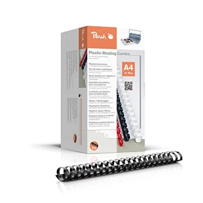 Abbildung von Peach Plastikbinderücken A4 44mm 440 Blatt 50 Stück schwarz PB444 02