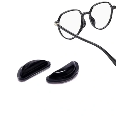 Abbildung von PIPJOY Brillen Nasenpads, Kleber Anti Rutsch Nasenpads Weiches Silikon Nasenpolster Kissen für Brille Sonnenbrille (10 Schwarz Paar)