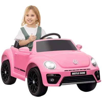 Abbildung von AIYAPLAY Elektro Kinderauto 12V mit 2,4G Fernbedienung, LED Lichtern, USB/MP3 Anschluss, Belastbarkeit 30 kg, (1 tlg), 3 5 km,h, für Kinder Jahre, Rosa