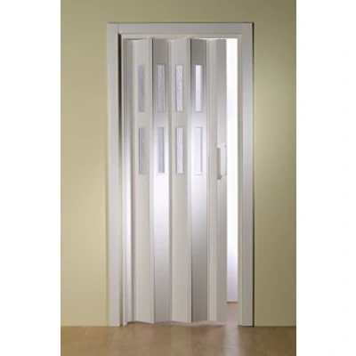 Abbildung von Forte Falttür B 88,5 x H 202 cm weiß Schiebetür Nischentür kürzbar 2 Fenster (1 Stück), abwaschbar und für Naßräume geeignet