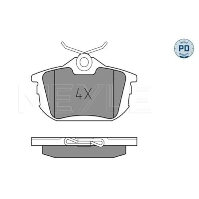 Abbildung von MEYLE 025 218 6115/PD Bremsbelagsatz PD Quality Hinterachse für Verschleißwarnanzeige vorbereitet mit Anti Quietsch Blech MITSUBISHI: COLT 6