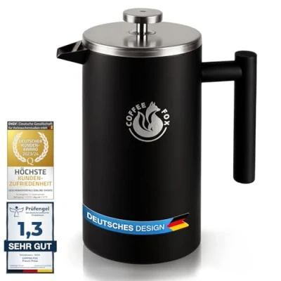 Abbildung von Coffee Fox French Press Kanne Kaffeepresse Kaffeekanne, Französisch, Pressfilterkanne