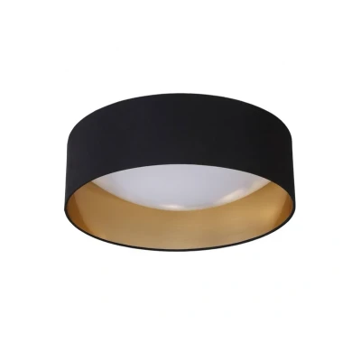 Abbildung von Stoff Deckenlampe Coleen in Schwarz, innen gold