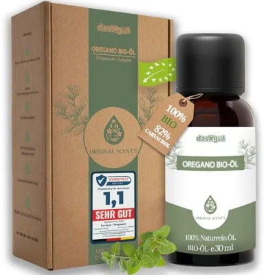 Abbildung von DasXgut Bio Oregano Öl mit +82% Carvacrol 100% reines öl 30 ml Hochdosiertes ätherisches aus Griechenland Zertifiziertes Lebensmittel (100% natürlich)