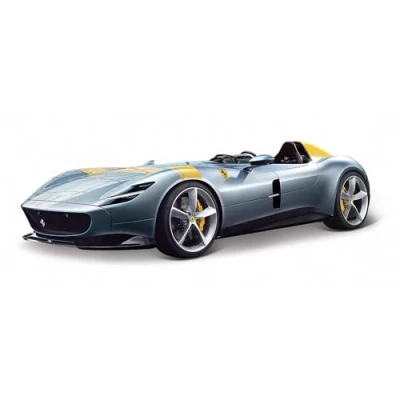 Abbildung von Bburago Ferrari Monza SP1: Modellauto im Maßstab 1:24, Race &amp; Play Serie, Tür beweglich, 20 cm, grau (18 26027)