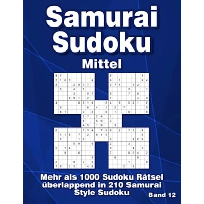Abbildung von Samurai Sudoku Rätselbuch: Knifflige Variation in Mittel mit 210 Style Rätseln