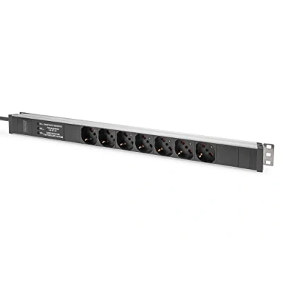 Abbildung von DIGITUS Steckdosenleiste 7 Abgriffe Vertikale Montage im Netzwerk oder Serverschrank italienische Version 250VAC 50/60Hz 16A 4000W Mit Überspannungsschutz