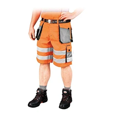 Abbildung von Leber &amp; Hollman Herren kurze Arbeitshose LH FMNX TS, 100% Polyester 270 g/m2, Bundhose mit Multifunktionstaschen, Reflexionsstreifen