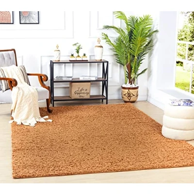 Abbildung von Surya Hochflor Teppich &quot;UNI CHIC 2306&quot;, rechteckig, Flauschig, Langflor, Weich, Wohnzimmer Flurteppich, Braun