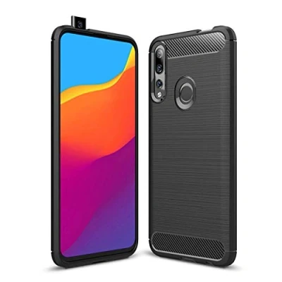 Abbildung von CoverKingz Handyhülle für Huawei P Smart Z Silikon Handy Hülle im Carbon Design Soft Case Phone Cover Schwarz