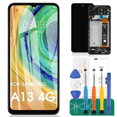 Abbildung von für Samsung Galaxy A13 4G LCD Display Bildschirm Ersatz Touch A137 A135 Digitizer mit Rahmen (schwarz)