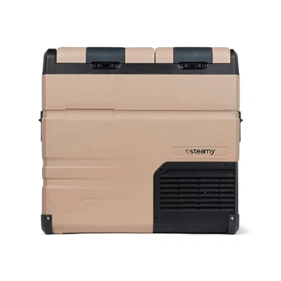 Abbildung von Steamy E Dual Zone 55, Elektrische Kompressor Kühlbox, 54 Liter, 12V/ 230V, zum Warmhalten und Kühlen, Für Camping