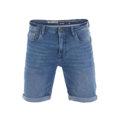 Abbildung von riverso Jeans Shorts Herren Stretch Kurz Regular Fit RIVUdo Kurze Hosen Bermuda Sommer Denim Einfarbig, Größe:W 40, Farbe:Middle Blue (M214)