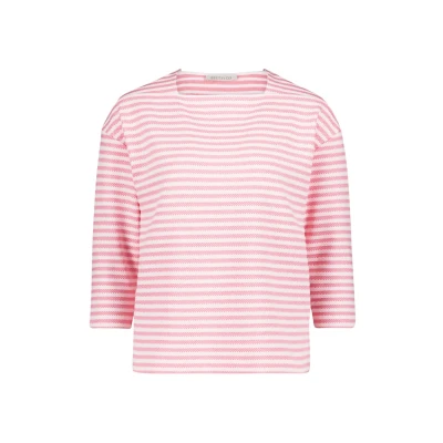Abbildung von Betty &amp; Co Ringel MIT Ubootausschnitt Langarmshirt, Damen, Größe: Small, Rot weiß