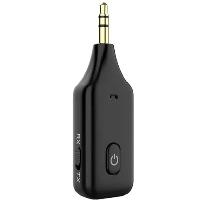 Abbildung von Bluetooth Sender Klinke Adapter, 3 in 1 Transmitter und Receiver Auto Freisprechanruf Splitter für Kopfhörer, Lautsprecher, Stereoanlage, TV, Laptop