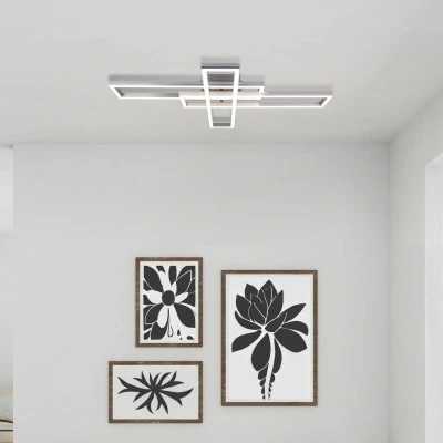 Abbildung von LED Deckenleuchte Bantry, drei Rechtecke, CCT, RGB
