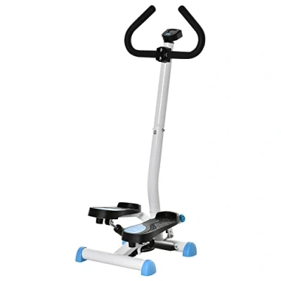 Abbildung von HOMCOM Stepper Fitness Swing mit LCD Schirm und Handgriff (Hometrainer für Zuhause, 1 tlg., bis 100 kg), Stahl, ABS, 55cm x 44cm 108cm