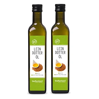 Abbildung von Leindotteröl BIO 2x 500ml (1000 ml) I nativ und kaltgepresst 100% natürlich Rohkostqualität von bioKontor