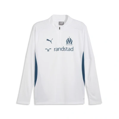 Abbildung von Puma Olympique Marseille Training 1/4 ZIP Vereinsmannschaften, Herren, Größe: XXL, White/ocean tropic