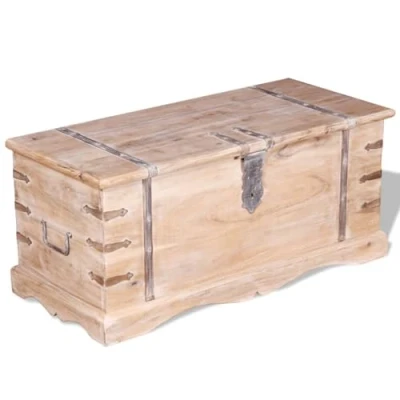 Abbildung von vidaXL Massivholz Aufbewahrungstruhe Holztruhe Couchtisch Beistelltisch Akazie