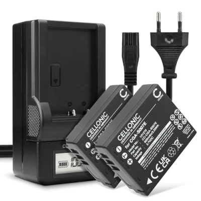 Abbildung von CELLONIC 2X CGA S007 CGR Akku kompatibel mit Panasonic Lumix TZ5 TZ3 TZ1 TZ4 TZ2 TZ50, CGAS007 DEA45 DMWBCD10 3.6V 3.7V 900mAh + Ladegerät